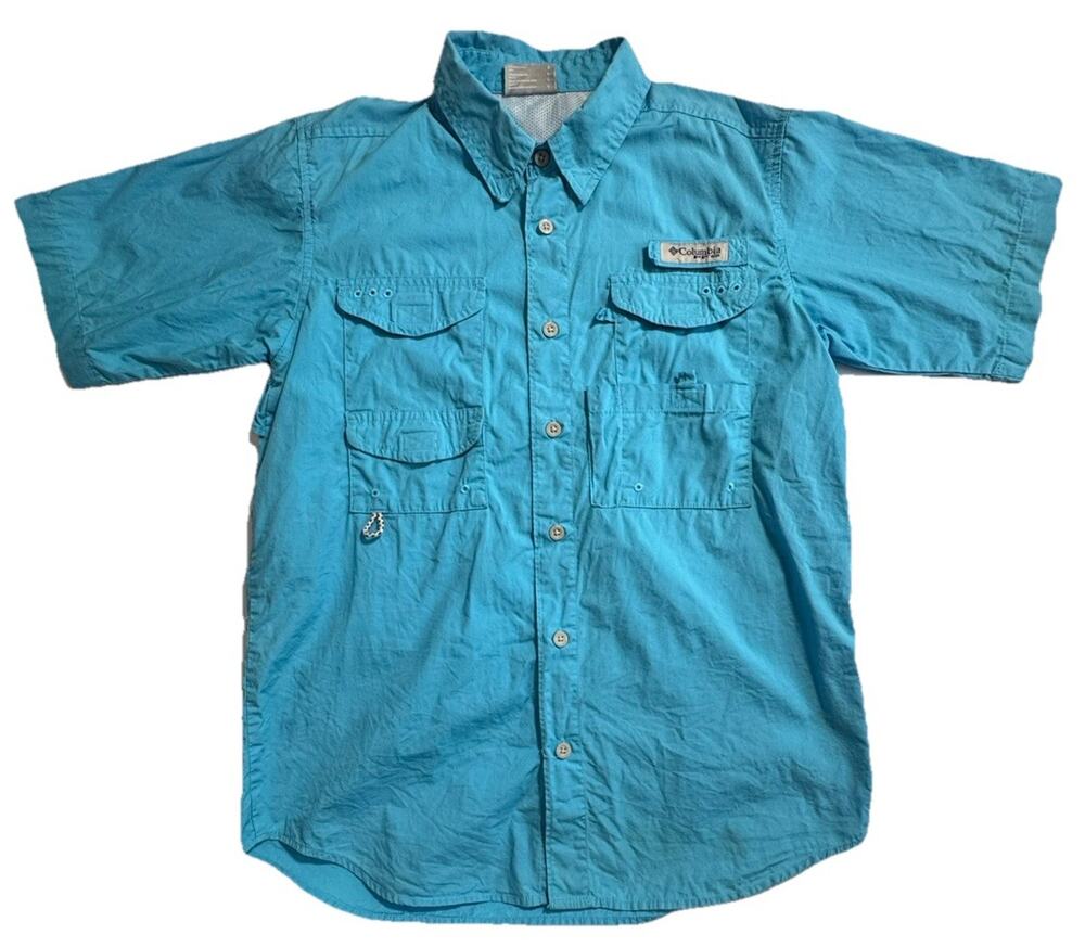 Columbia PFG Youth Large Fishing Shirt Blue Long Sleeve Vented